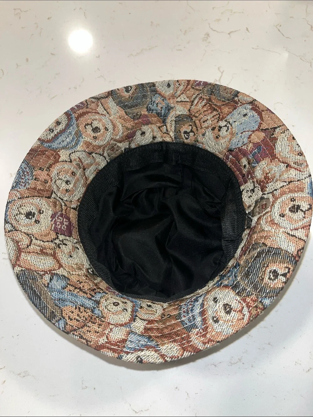 Women’s Teddy Bear Pattern Bucket Hat - Brown Multi - Picture 2 of 2